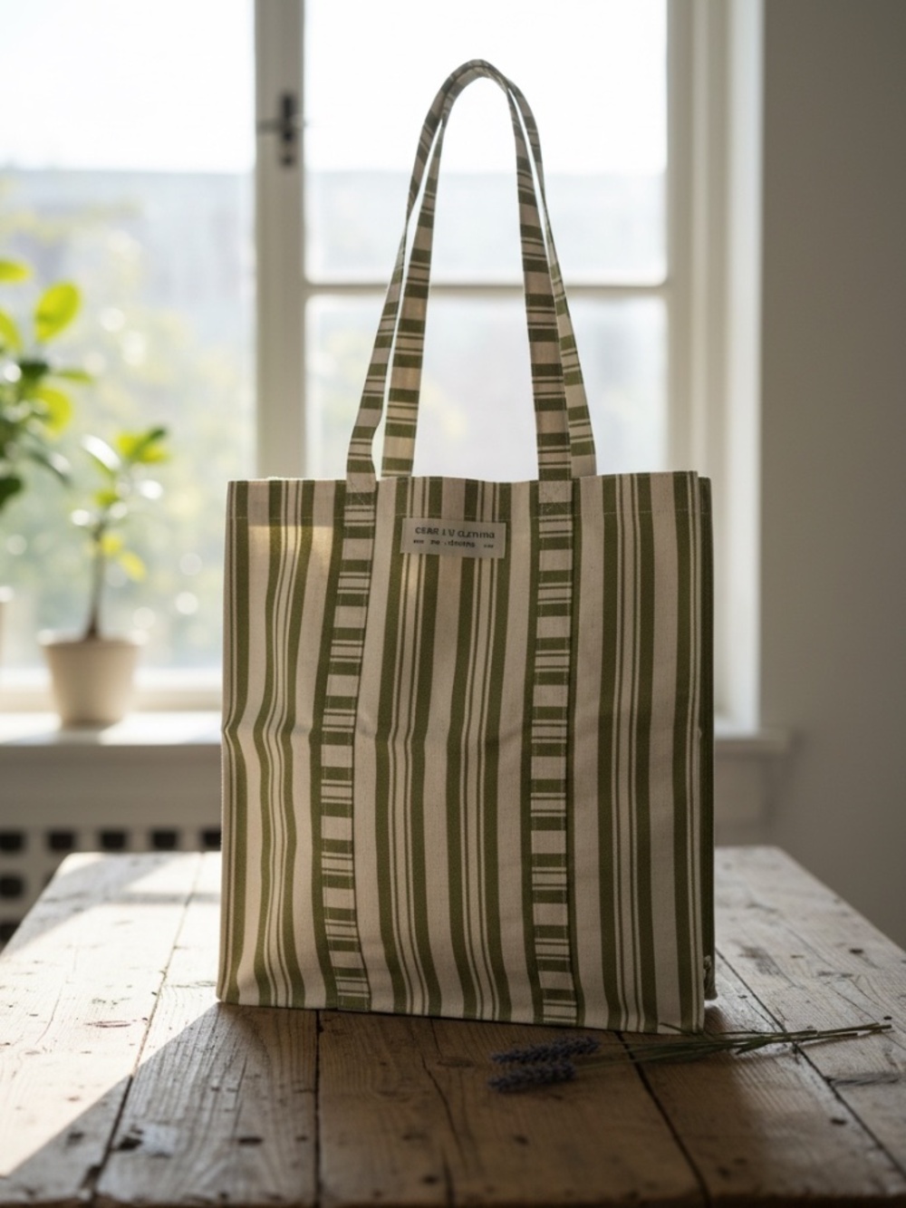 Sézane x Octobre Editions Striped Canvas Tote